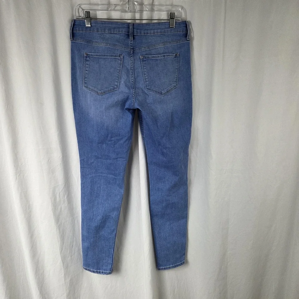 Old Navy Jeans Womens 8 Blue Light Wash Mid Rise Rockstar Super Skinny Stretch